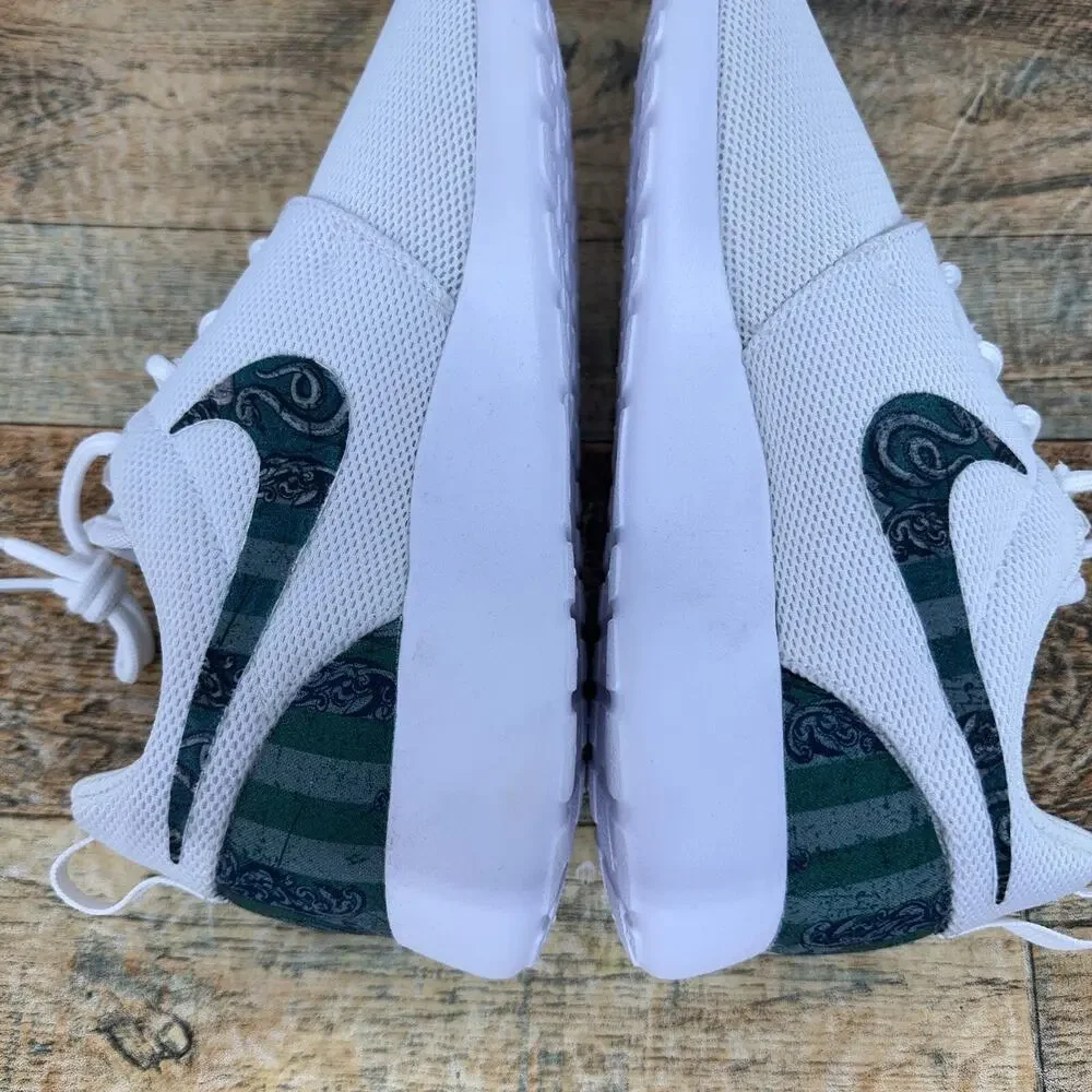 Nike Roshe One White Harry Potter Slytherin Custom 844994-100 Womens Size 7 New